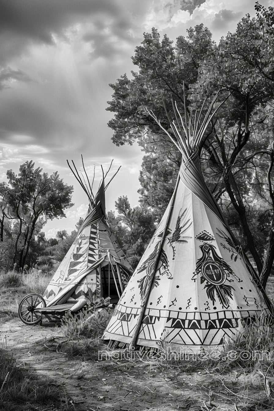 Whispers of the Past: A Sacred Dwelling Native American Canvas