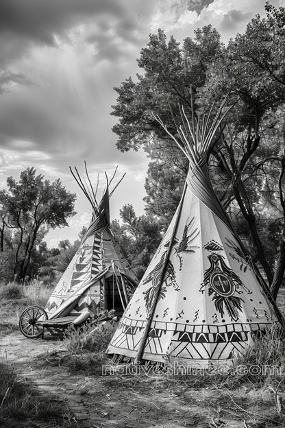 Whispers of the Past: A Sacred Dwelling Native American Canvas