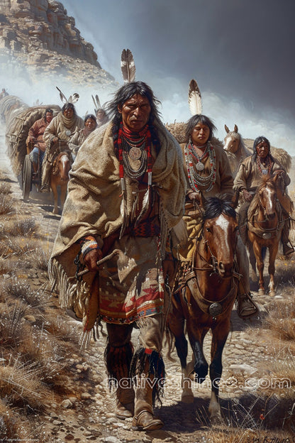 Through the Dust and Sun Native American Canvas