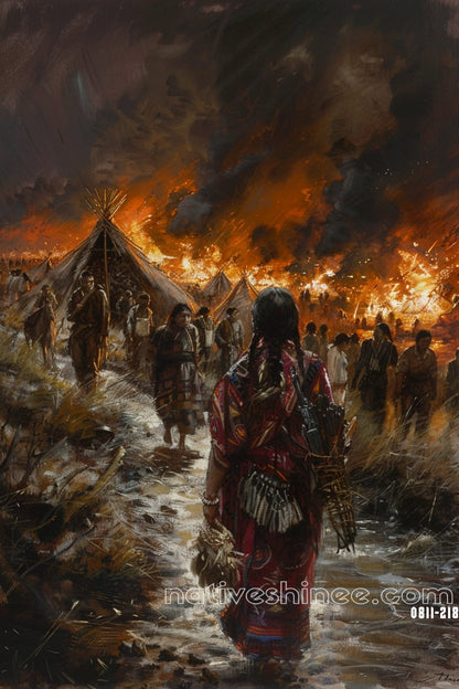 Embers of Resistance Native American Canvas