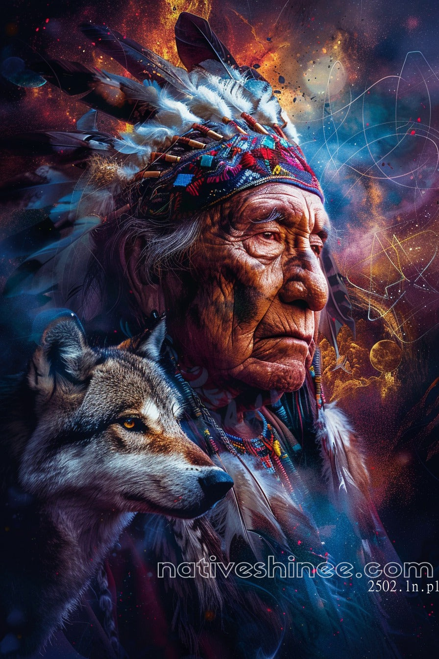 Moonlit Sentinel Native American Canvas