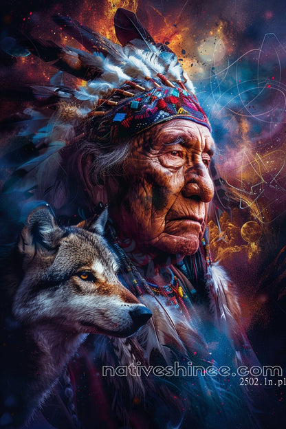 Moonlit Sentinel Native American Canvas