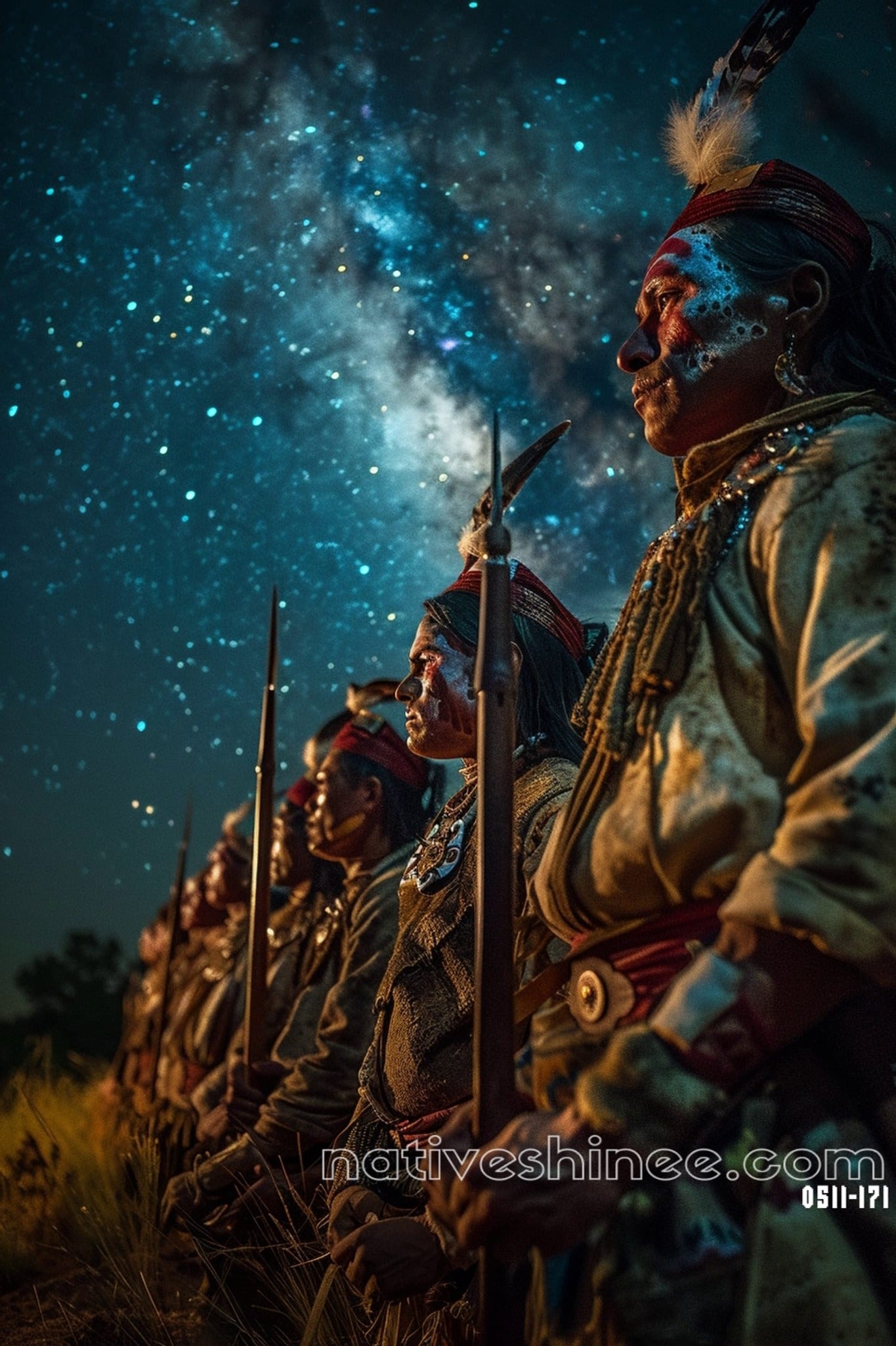 Night Sky Guardians Native American Canvas