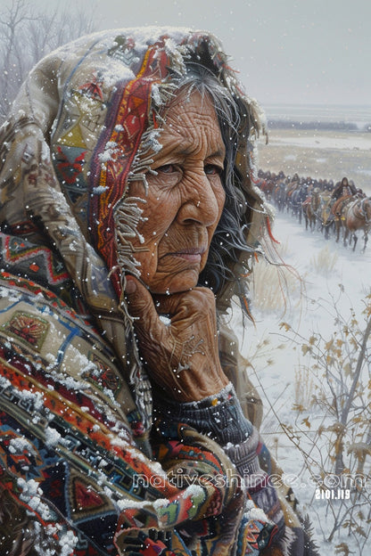 Echoes of the Past: A Survivor's Gaze Native American Canvas