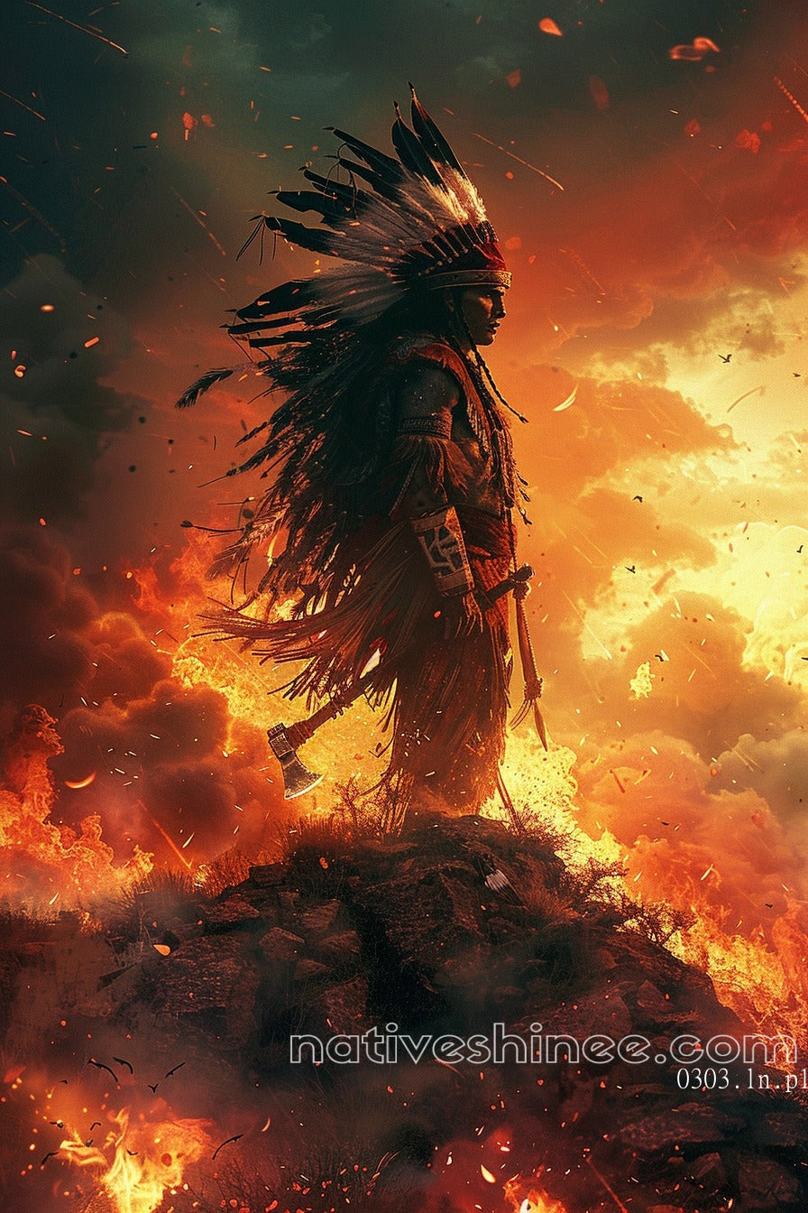 The Fire Native American Canvas