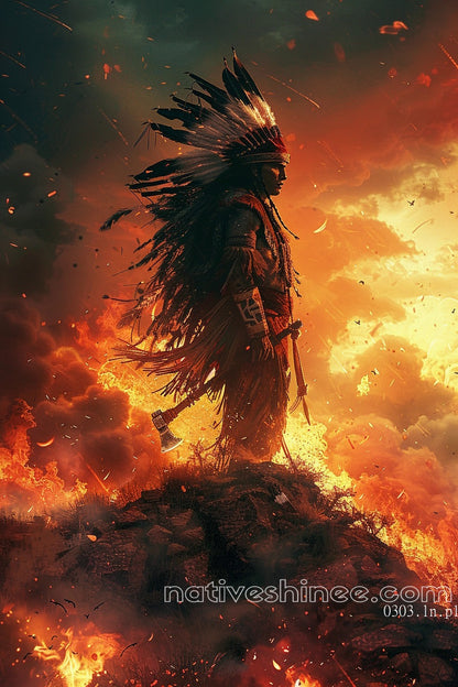 The Fire Native American Canvas