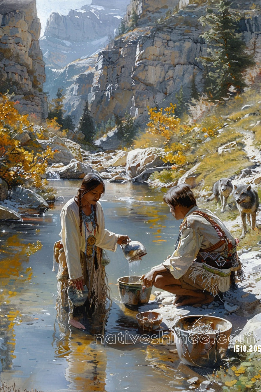 Flowing with Life: A Sacred Connection Native American Canvas