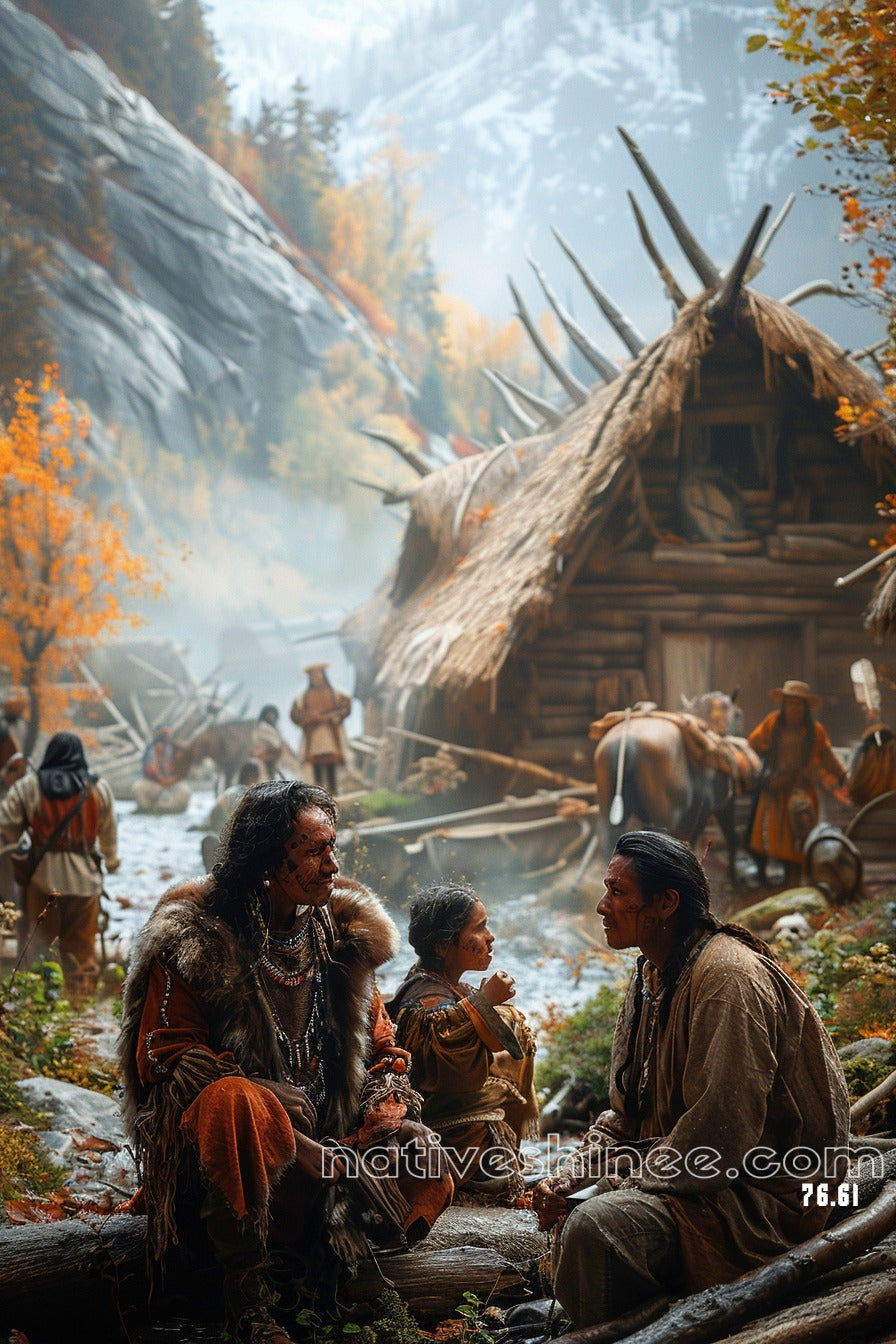 Whispers of the Land: A Family's Bond Native American Canvas