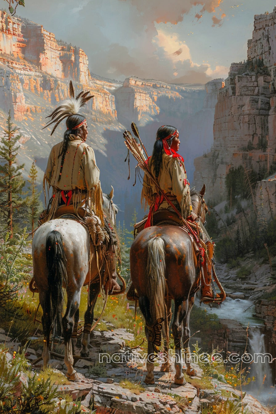 Guardians of the Canyon Native American Canvas