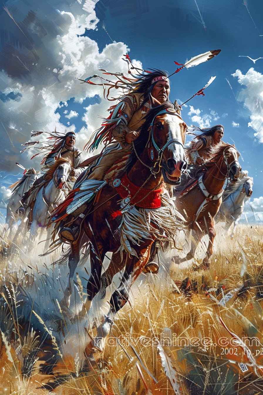 Race of the Brave Native American Canvas