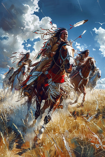 Race of the Brave Native American Canvas