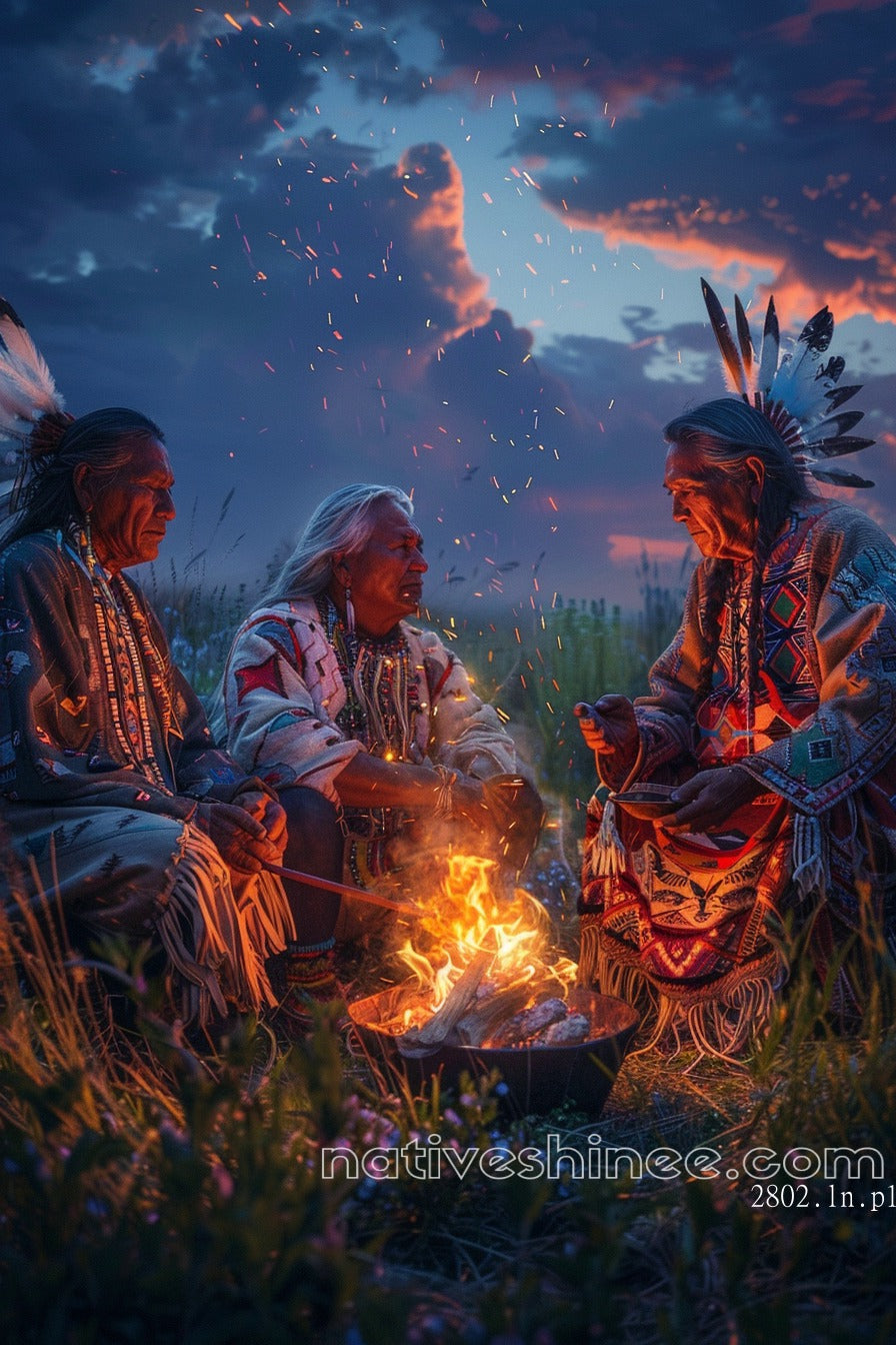 The Night Native American Canvas