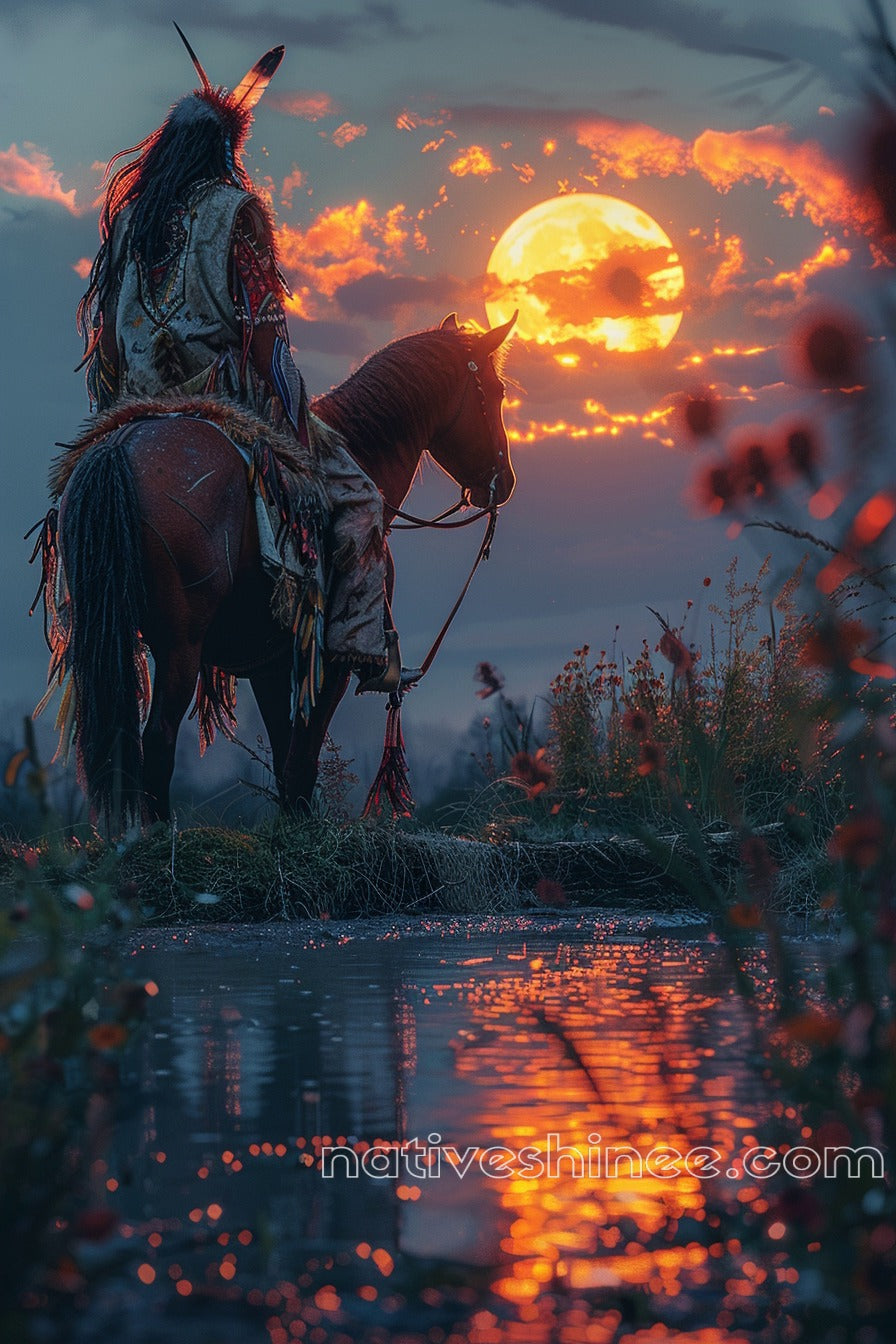 Sunset Harmony Native American Canvas