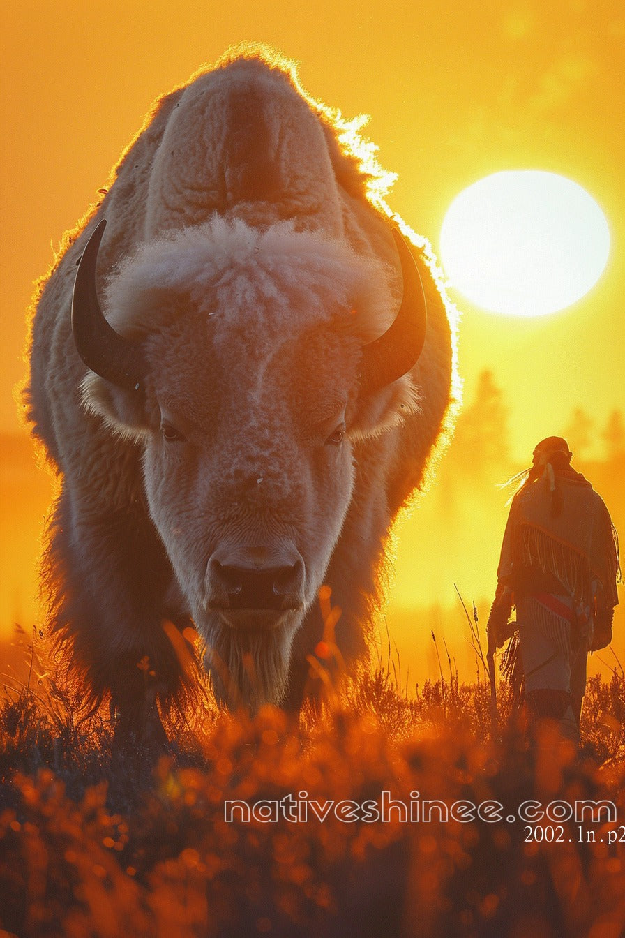 Sunset Connection: Native American Canvas