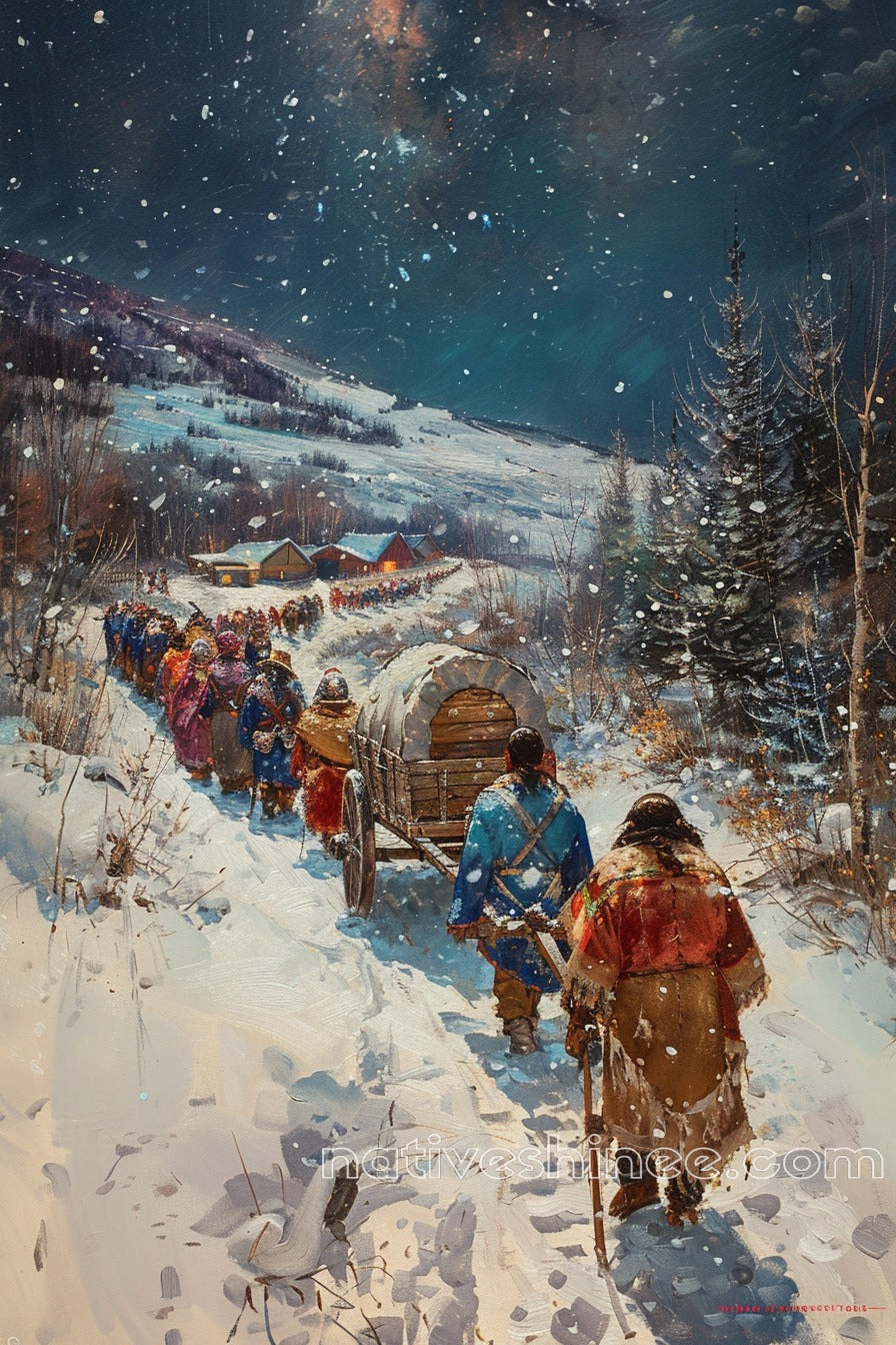 The Long Winter March Native American Canvas