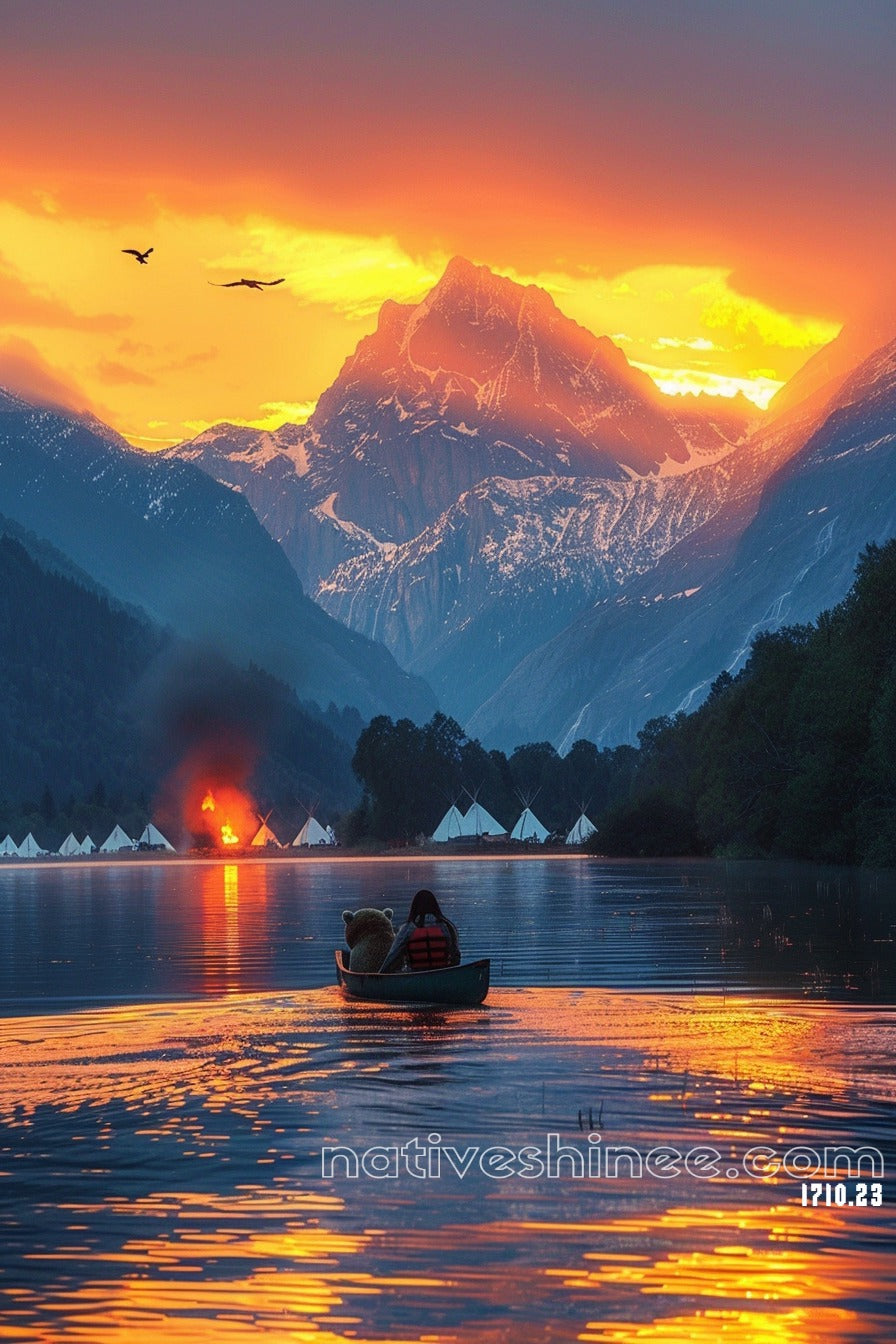 Fireside Reverie Native American Canvas