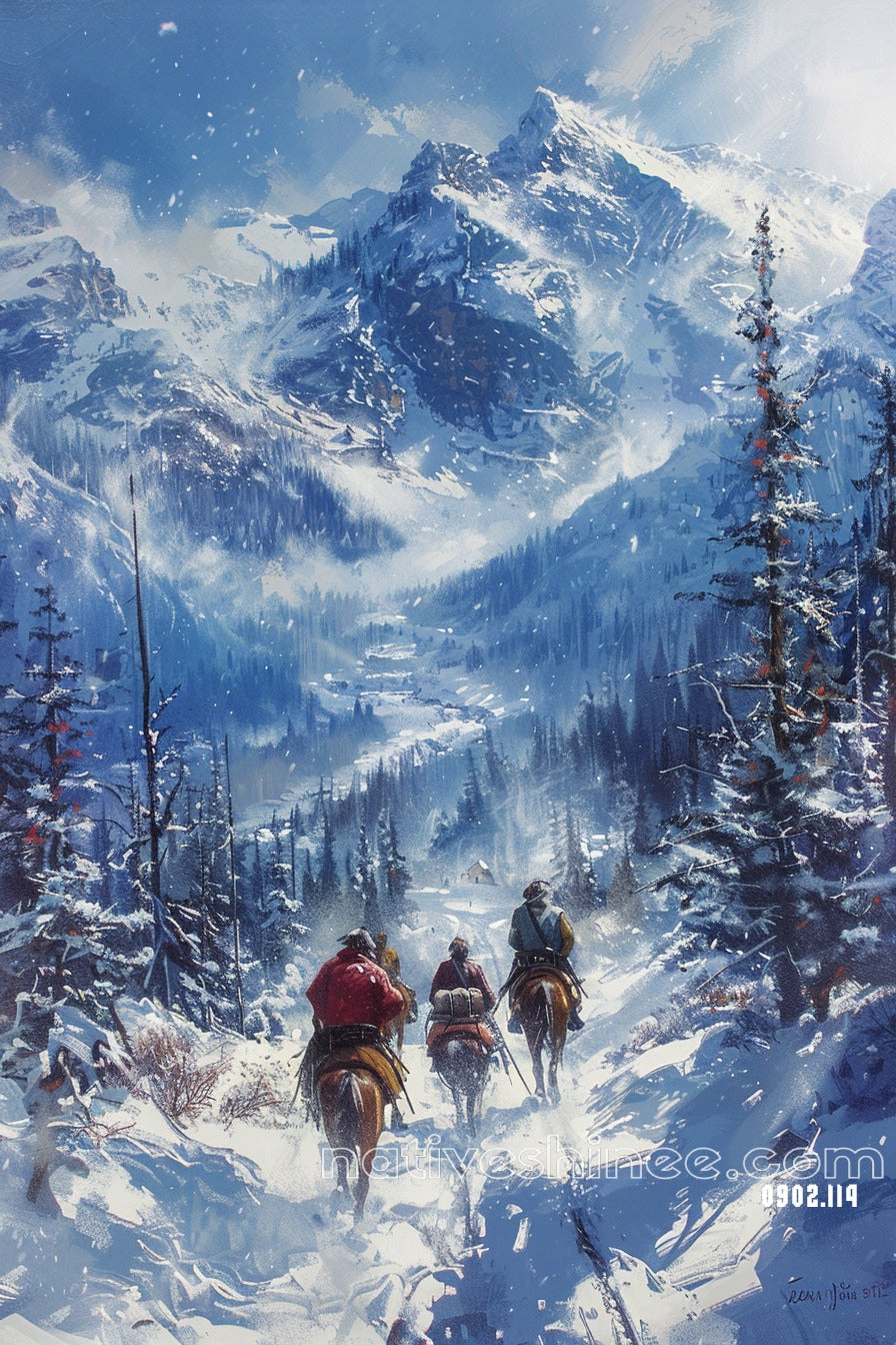 Through the Frozen Pass Native American Canvas