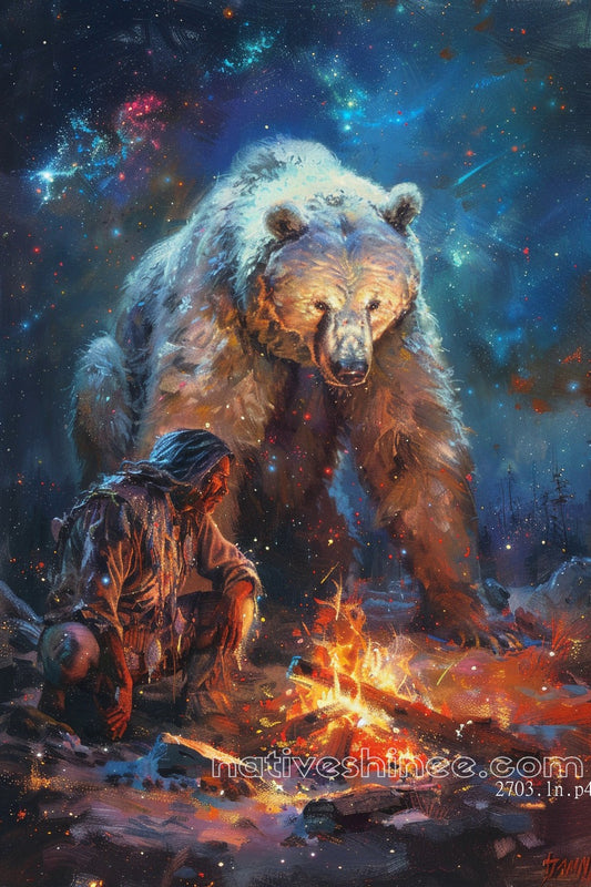Celestial Bear Native American Canvas