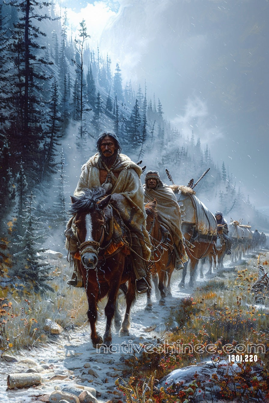 Through the Storm: The Long Journey Native American Canvas