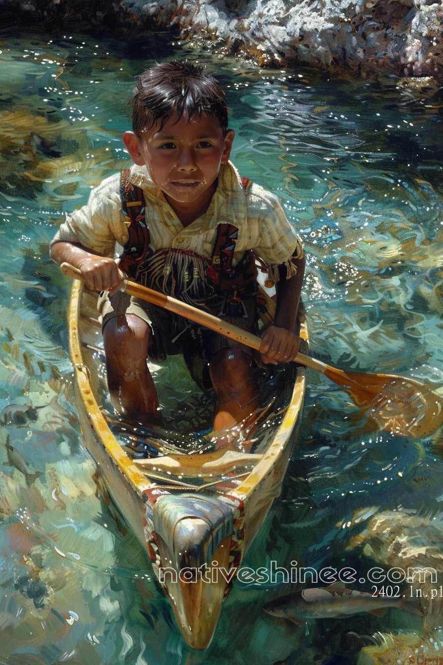 Ripples of Childhood Native American Canvas