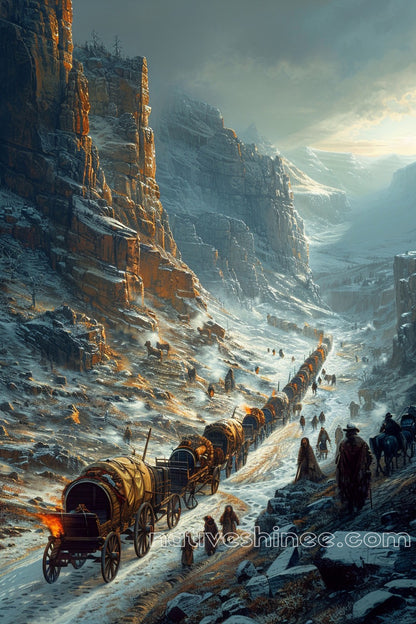 The Long Trail West Native American Canvas