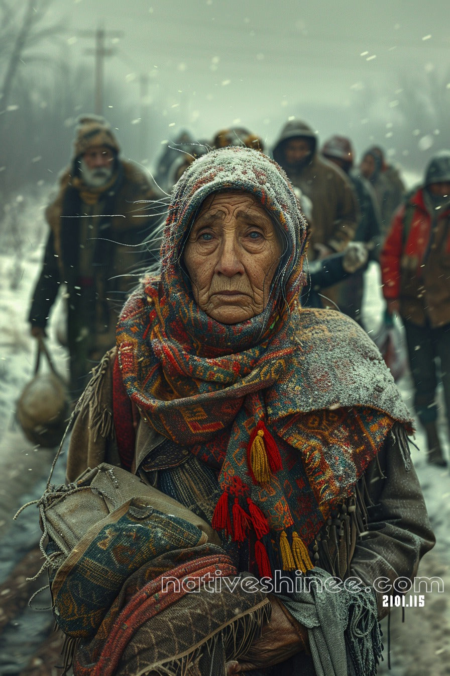 The Long Walk Native American Canvas