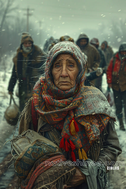The Long Walk Native American Canvas