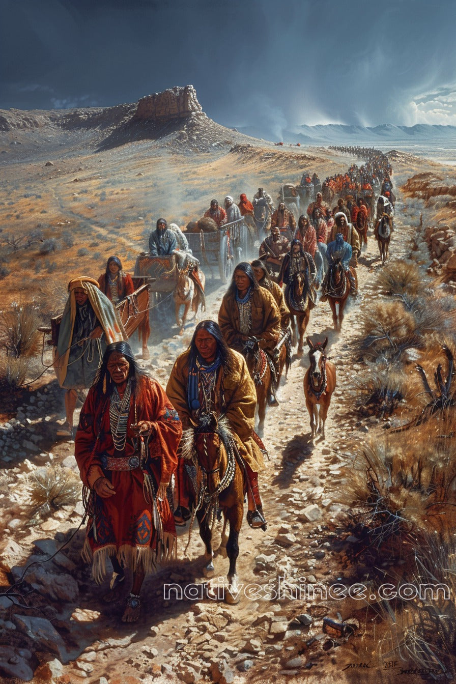 The Long Journey Native American Canvas