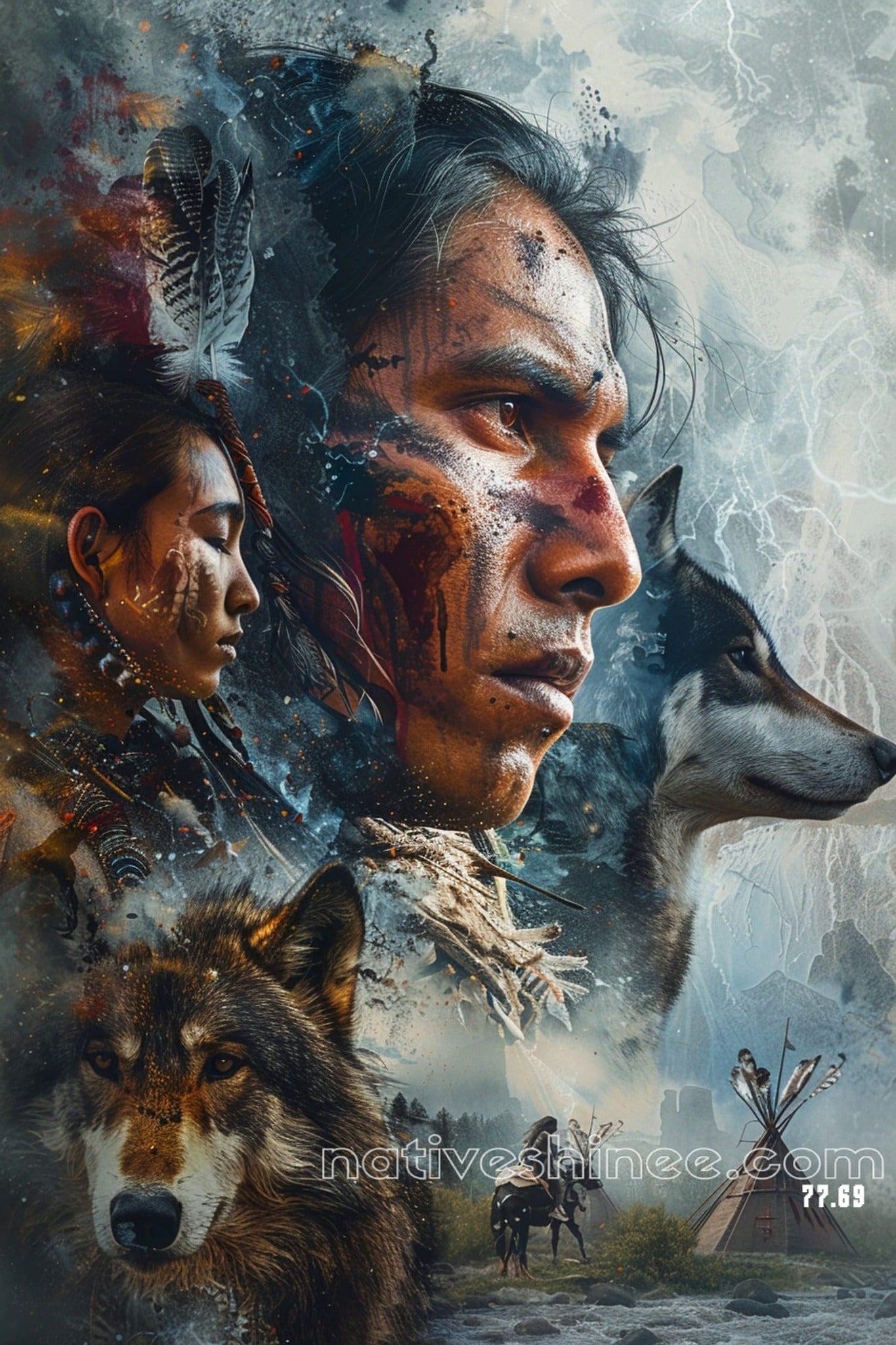 Ancestors' Guide Native American Canvas