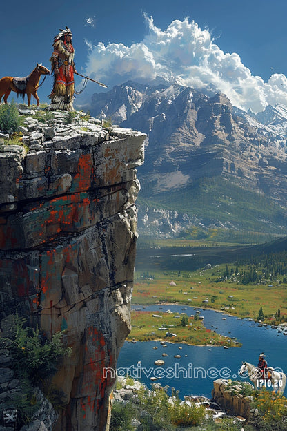 Sentinel of the Valley Native American Canvas