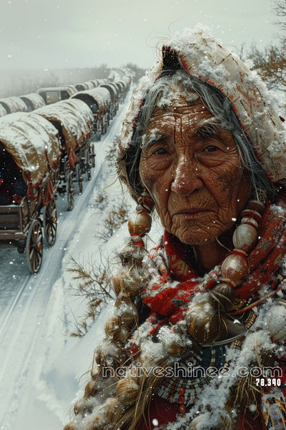 Through the Storm: A Journey of Endurance Native American Canvas