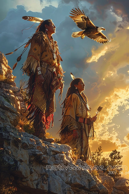 Eagle's Watch Native American Canvas