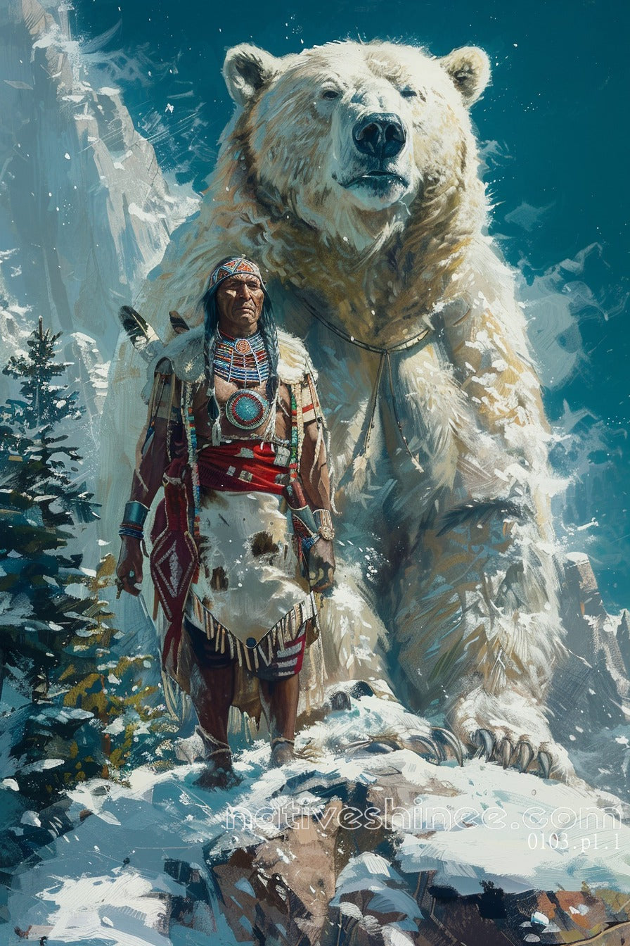 Polar Guardian Native American Canvas