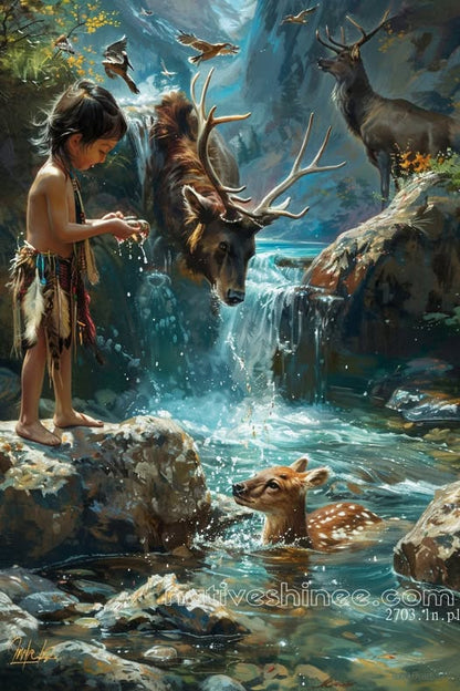 Earth's Embrace: Native American Canvas