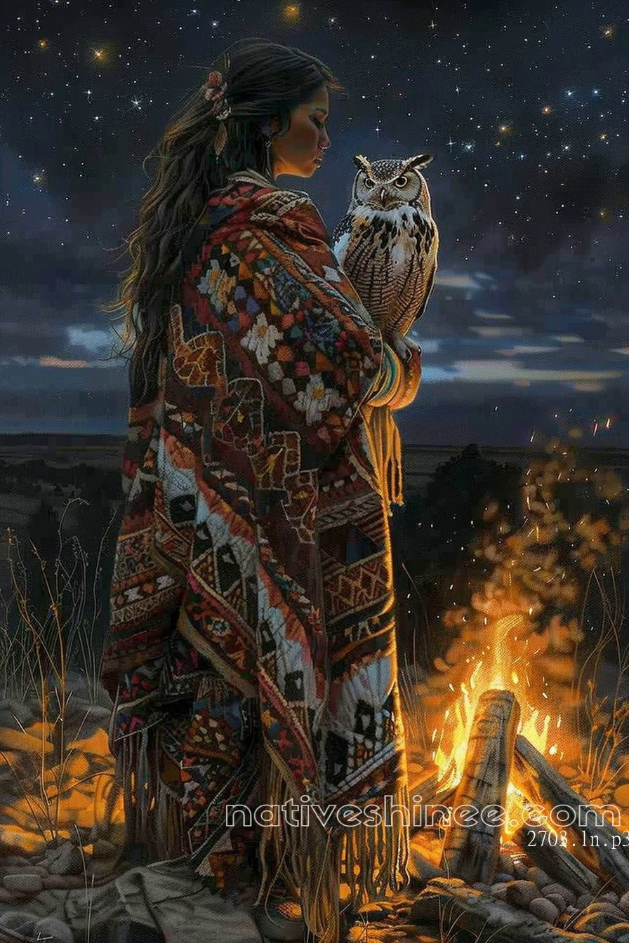 Night Owl Native American Canvas