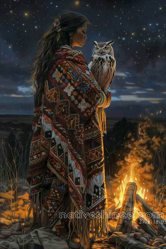 Night Owl Native American Canvas