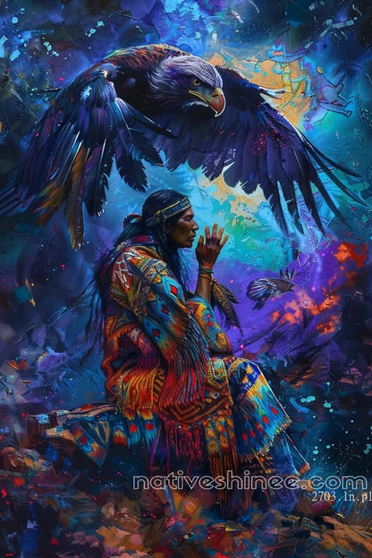 Skyward Eagle: Native American Canvas