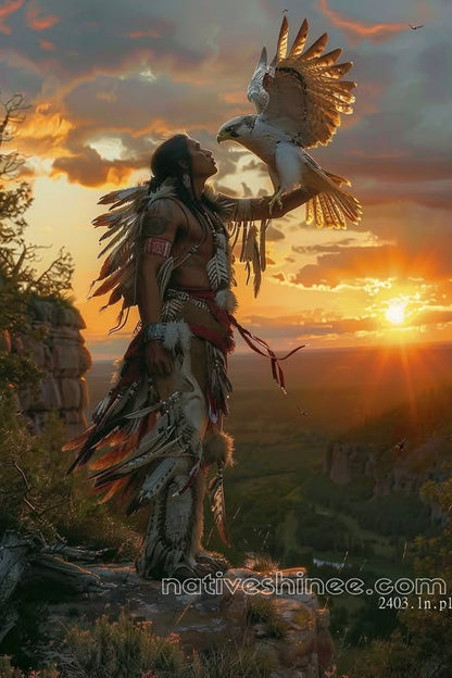 The Eagle Native American Canvas