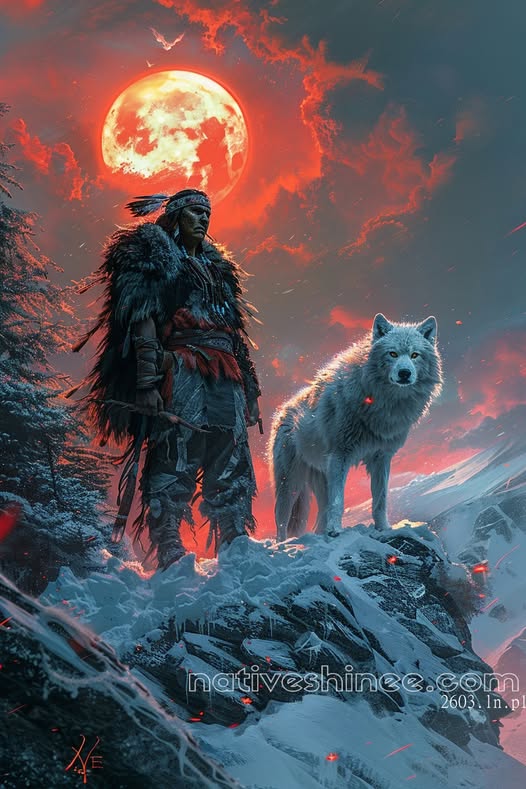 The Wolf Native American Canvas