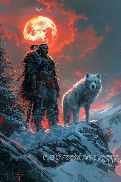 The Wolf Native American Canvas