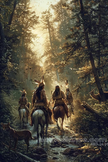 Sunlit Journey: Native American Canvas