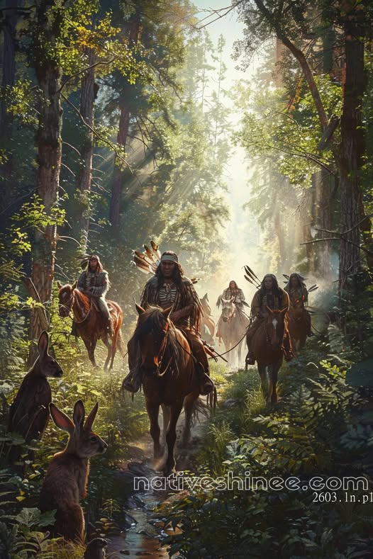Shadows Of Forest Native American Canvas