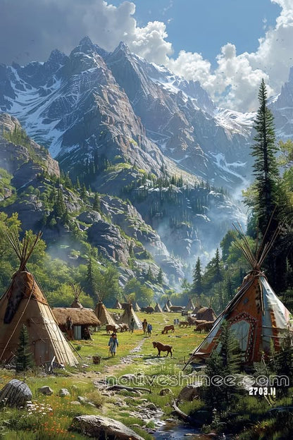 Mountain Haven: Native American Canvas