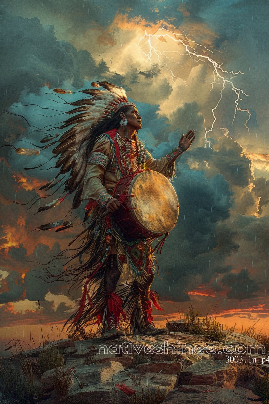Thunder Dance Native American Canvas