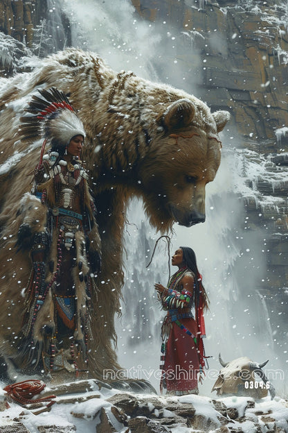 Winter Guardians Native American Canvas