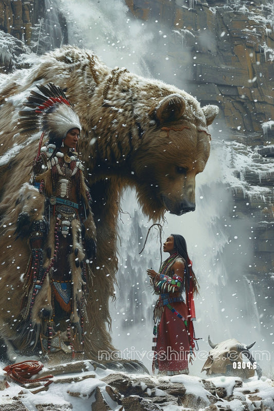 Winter Guardians Native American Canvas