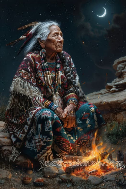 Night Vigil by Firelight Canvas