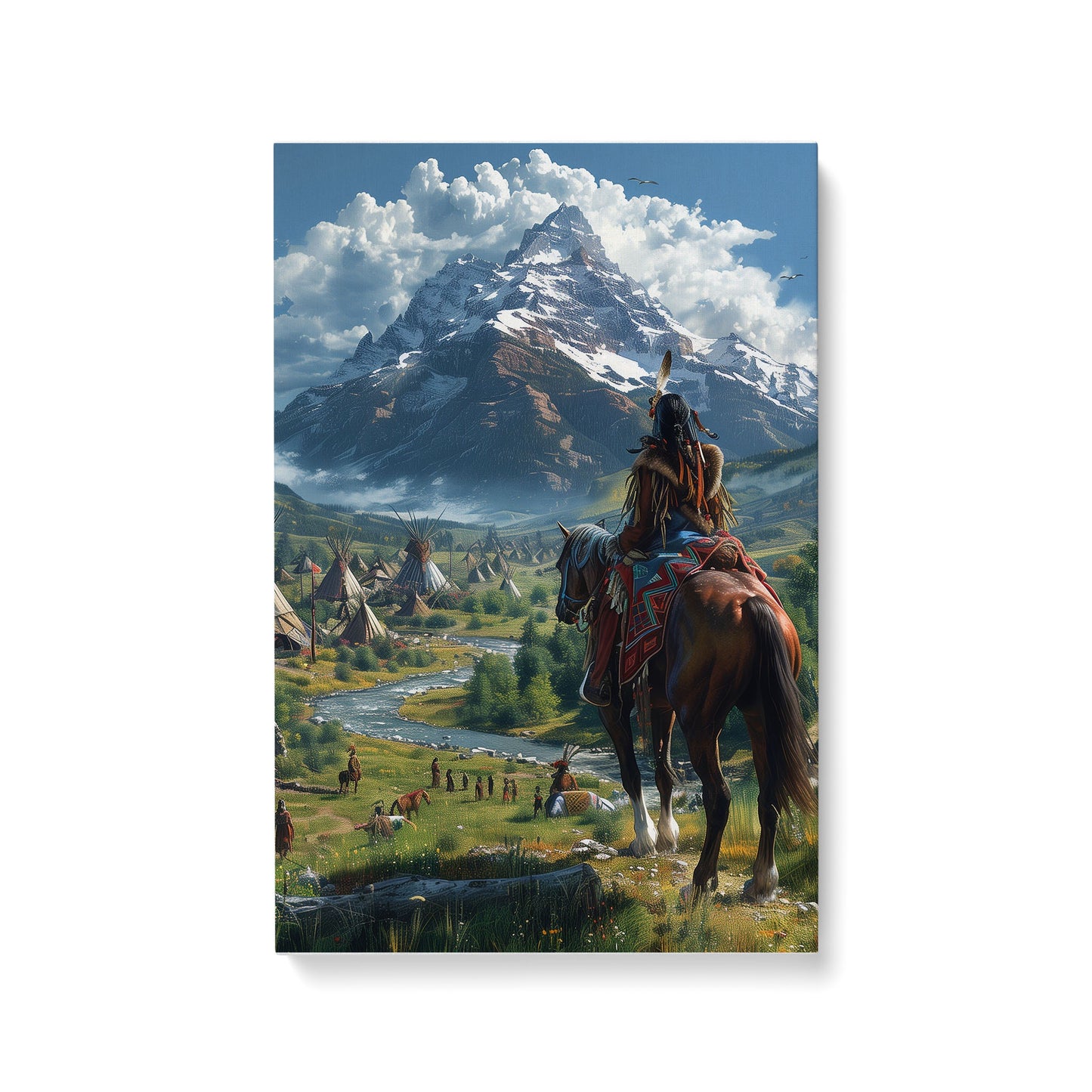 Gaze Upon the Ancestral Grounds Native American Horse Canvas