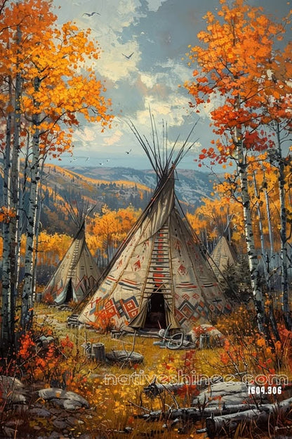 Autumn Teepee Retreat Canvas