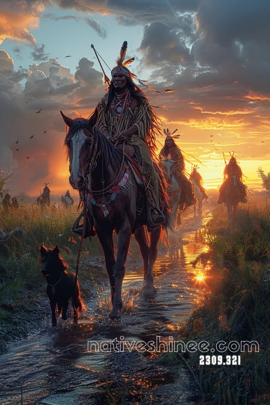 Riders Through the Wet Grass Canvas